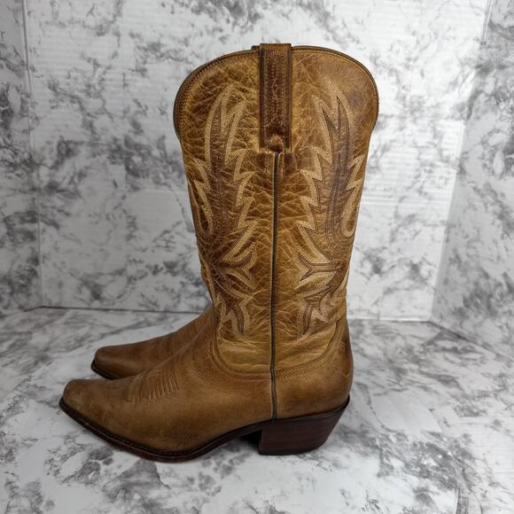 Charlie 1 Horse Lucchese Tan Mad Dog Size 6.5 Distressed Goat Leather Western - Picture 4 of 12